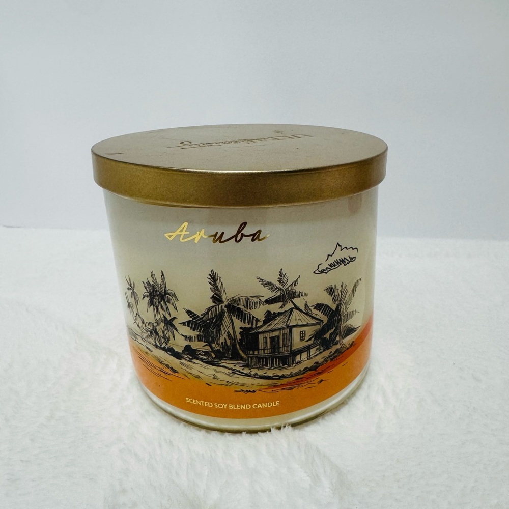 Ulta Beauty Aruba Scented Soy Blend Candle - Gold and Orange